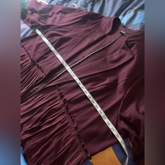 Torrid size 6x open cardigan jacket blazer‎ Ponte Fabric Mixed Peplum Like New - Picture 16 of 17